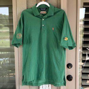 POLO 'AJGA' Green Pique Knit w Multiple Logos - SM